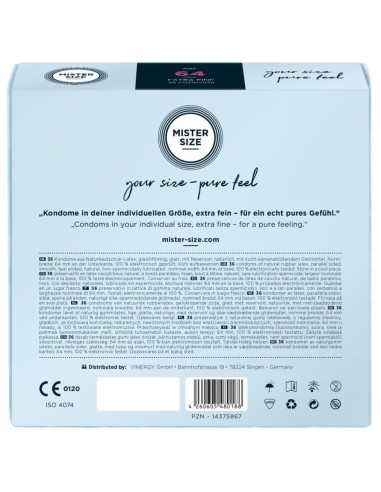 Mister Size 64mm pack of 36