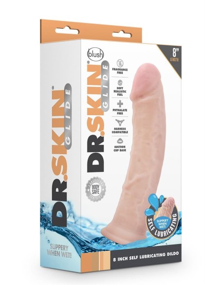 DR. SKIN 8 INCH SELF LUBRICATING DILDO