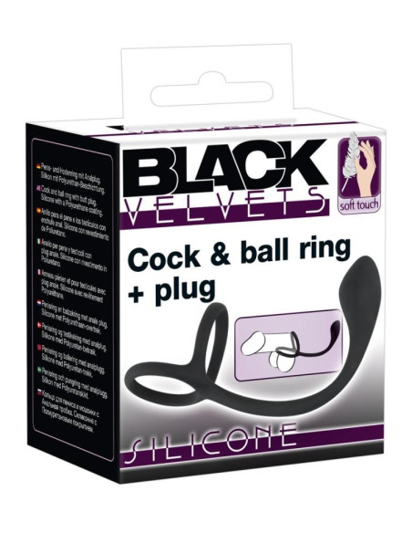 Black Velvets Cock + Ball ring acquista online su Porky's Store