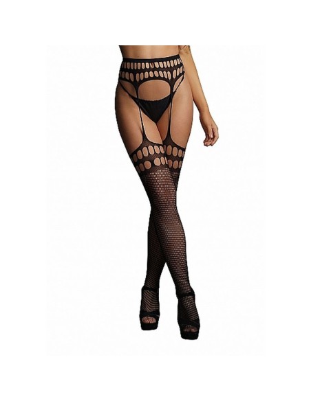 Garterbelt stockings with open design -