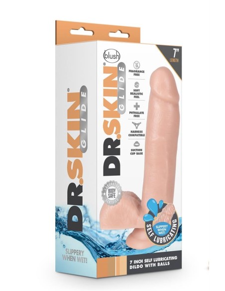 DR. SKIN 7 INCH SELF LUBRICATING DILDO