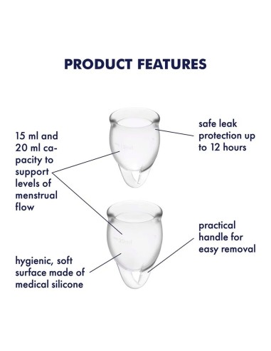 MENSTRUAL CUP FEEL CONFIDENT TRANSPARENT
