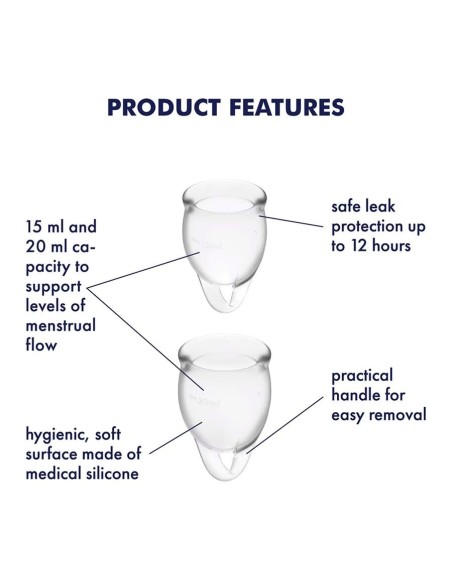 MENSTRUAL CUP FEEL CONFIDENT TRANSPARENT