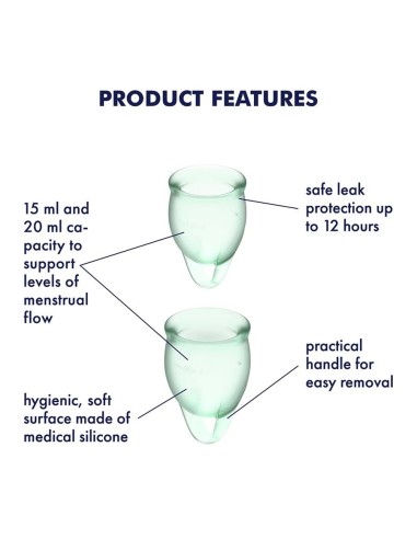 MENSTRUAL CUP FEEL CONFIDENT GREEN