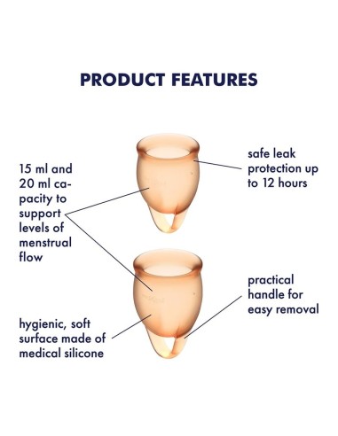 MENSTRUAL CUP FEEL CONFIDENT ORANGE
