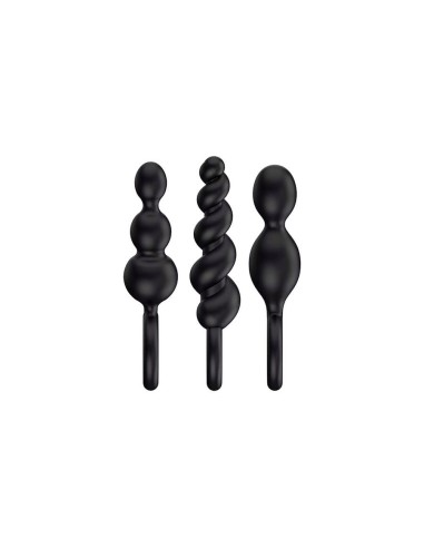 SATISFYER PLUGS SET - 3 pezzi BLACK