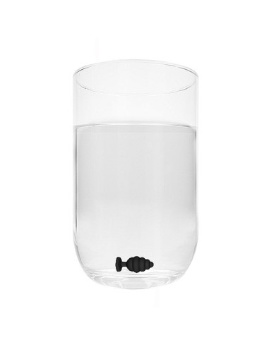 Regular Ribbed Diamond Heart Plug -Black