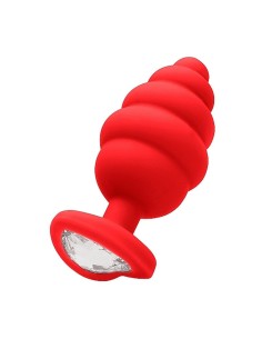 Extra Large Ribbed Diamond Heart Plug - acquista online su Porky's Store 2