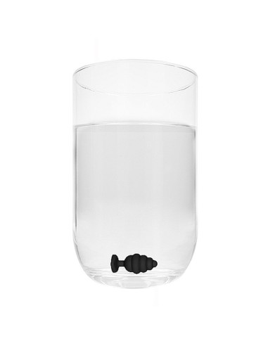 Large Ribbed Diamond Heart Plug - Black