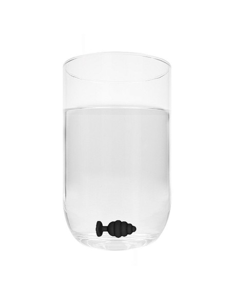 Large Ribbed Diamond Heart Plug - Black