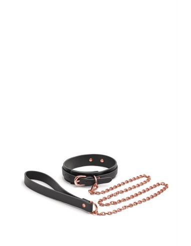 BONDAGE COUTURE COLLAR AND LEASH BLACK