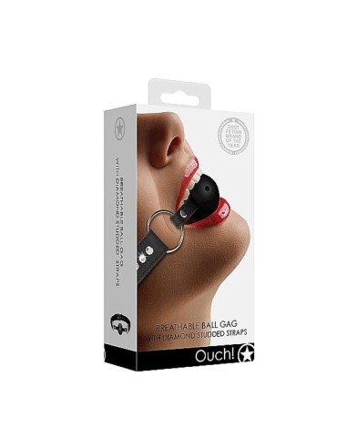 Breathable Ball Gag - with Diamond Stud