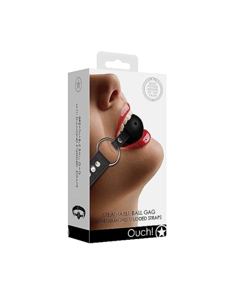 Breathable Ball Gag - with Diamond Stud