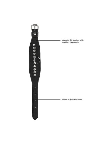 Diamond Studded Wrist Cuffs - Black