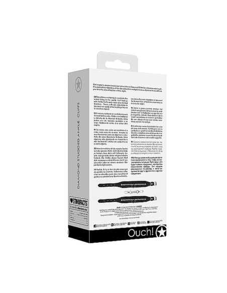 Diamond Studded Ankle Cuffs - Black