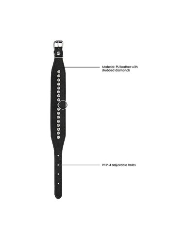 Diamond Studded Ankle Cuffs - Black