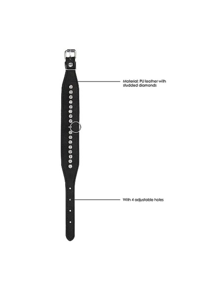 Diamond Studded Ankle Cuffs - Black