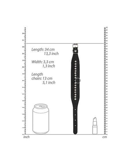 Diamond Studded Ankle Cuffs - Black