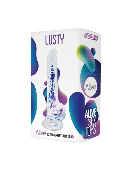 LUSTY -JELLY DILDO-Transparent- 18 cm