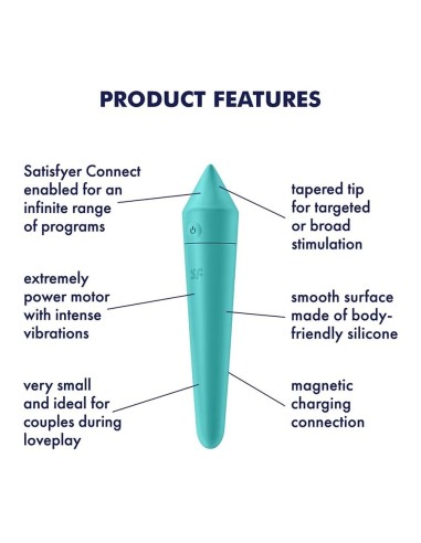 SATISFYER Ultra Power Bullet 8-Turquoise