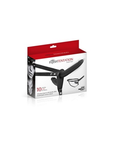 Double gode ceinture noir vibrant Fetish