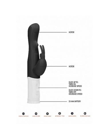 Rotating Rabbit Vibrator - Black