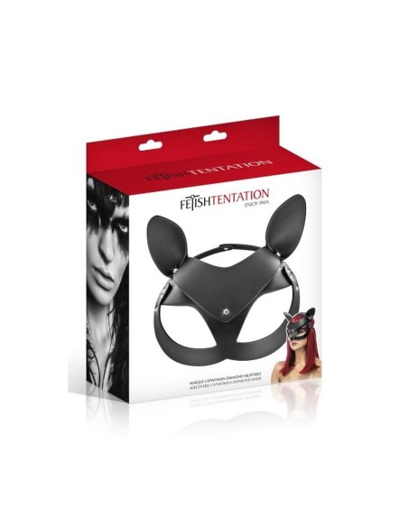 Masque Catwoman simili cuir Fetish Tenta