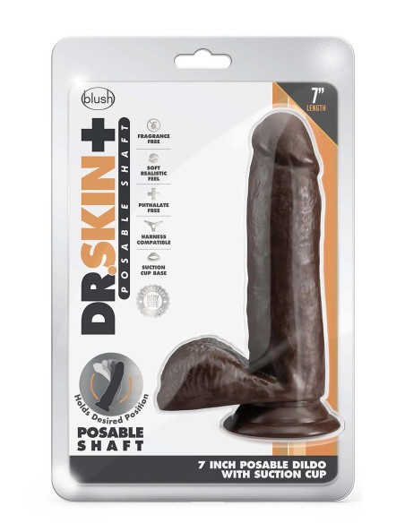 DR. SKIN PLUS  7 INCH POSABLE DILDO WITH