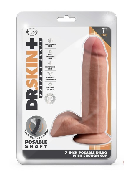 DR. SKIN PLUS  7 INCH POSABLE DILDO WITH