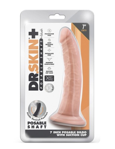 DR. SKIN PLUS 7 INCH POSABLE DILDO VANIL
