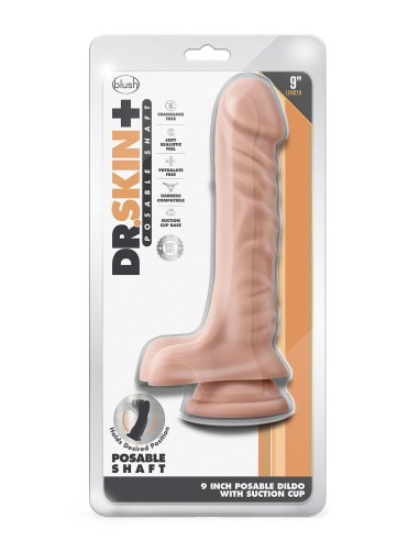 DR. SKIN PLUS 9 INCH POSABLE DILDO WITH