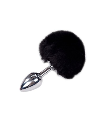Metal Anal Fluffly Plug S - Black