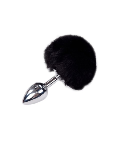 Metal Anal Fluffly Plug S - Black