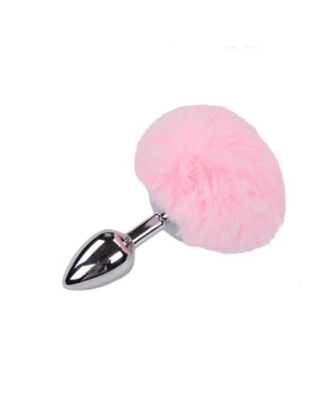Metal Anal Fluffly Plug S - Pink