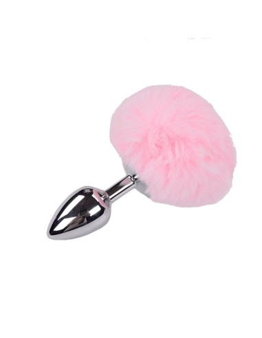 Metal Anal Fluffly Plug M - Pink