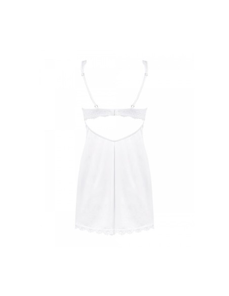 Amor Blanco chemise & thong S/M white