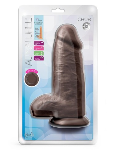 AU NATUREL CHUB 10 INCH DILDO CHOCOLATE