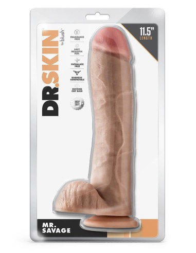 DR. SKIN MR. SAVAGE 11.5 INCH DILDO WITH