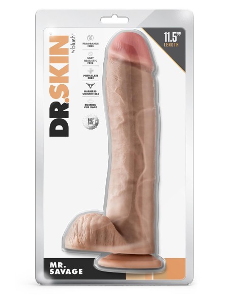 DR. SKIN MR. SAVAGE 11.5 INCH DILDO WITH
