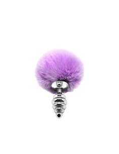 Metal Anal Fluffly Twist Plug S - Pink