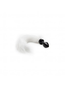 White Tail Buttplug - Black