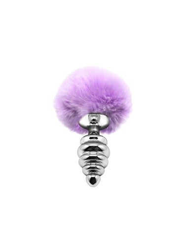 Metal Anal Fluffly Twist Plug M - Pink