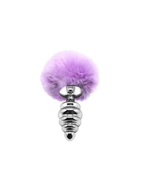 Metal Anal Fluffly Twist Plug M - Pink