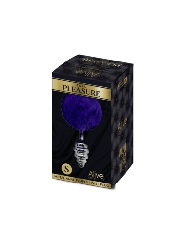 Metal Anal Fluffly Twist Plug S-Dark Pur