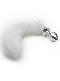 White Tail Buttplug - Silver