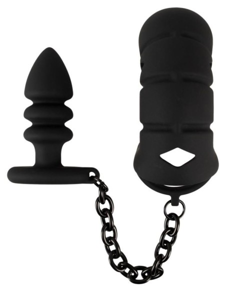 Black Velvets Cock cage with a