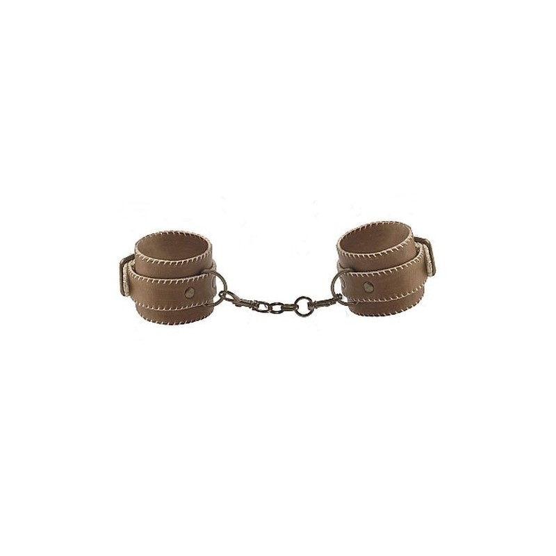 Leather Hand Cuffs - Brown acquista online su Porky's Store