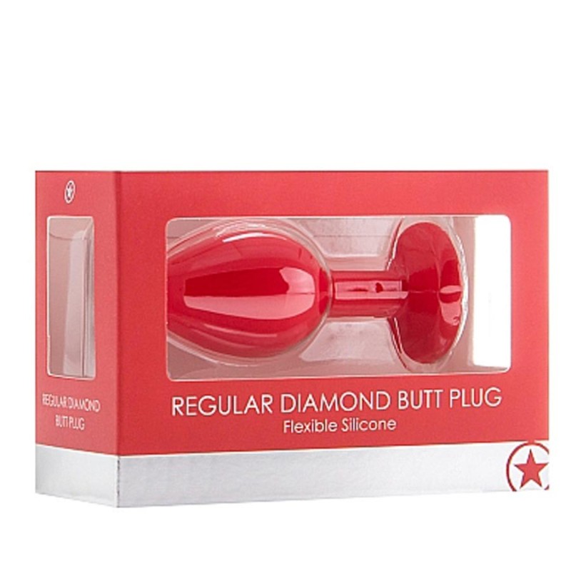 Regular Diamond Butt Plug - Red acquista online su Porky's Store