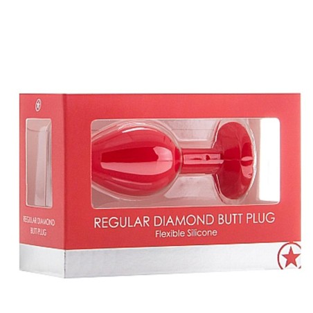 Regular Diamond Butt Plug - Red acquista online su Porky's Store