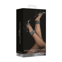Ouch! Plush Leather Ankle Cuffs - Black acquista online su Porky's Store